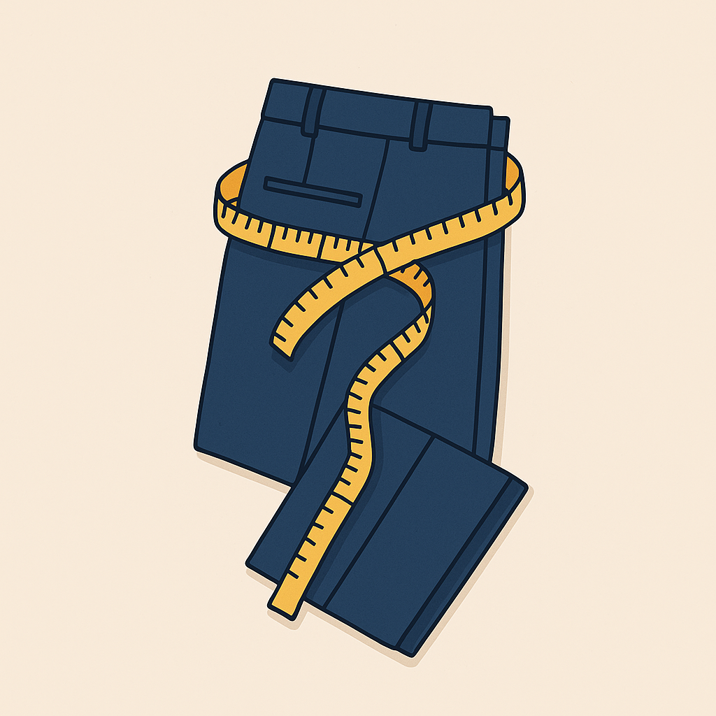 راهنمای اندازه‌گیری سایز شلوار مردانه CaféShirt